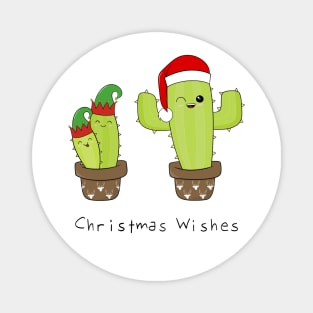 Santa and Elves Christmas Cacti Magnet